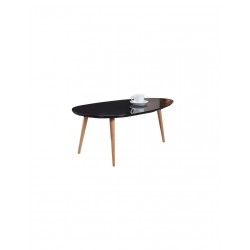BRIDGE - Table basse ovale scandinave noir laqué - Mobilier du Jour