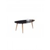 BRIDGE - Table basse ovale scandinave noir laqué - Mobilier du Jour
