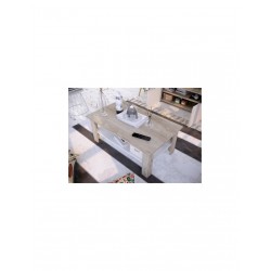 FAUSTINE Table Basse Décor chene et blanc - Mobilier du Jour