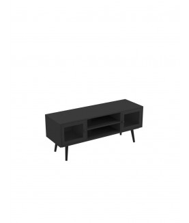 MANATHAN Meuble TV 2 portes Noir - Mobilier du Jour