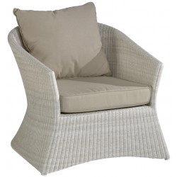 Fauteuil Zenith en résine fine coloris Crème avec coussin