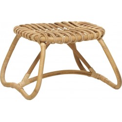 Table basse en canne de rotin naturel Boucle sans coussin  
