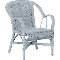 Fauteuil enfant Swan bleu doux en moelle de rotin
