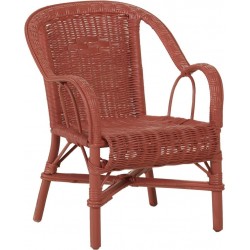 Fauteuil enfant Swan corail en moelle de rotin