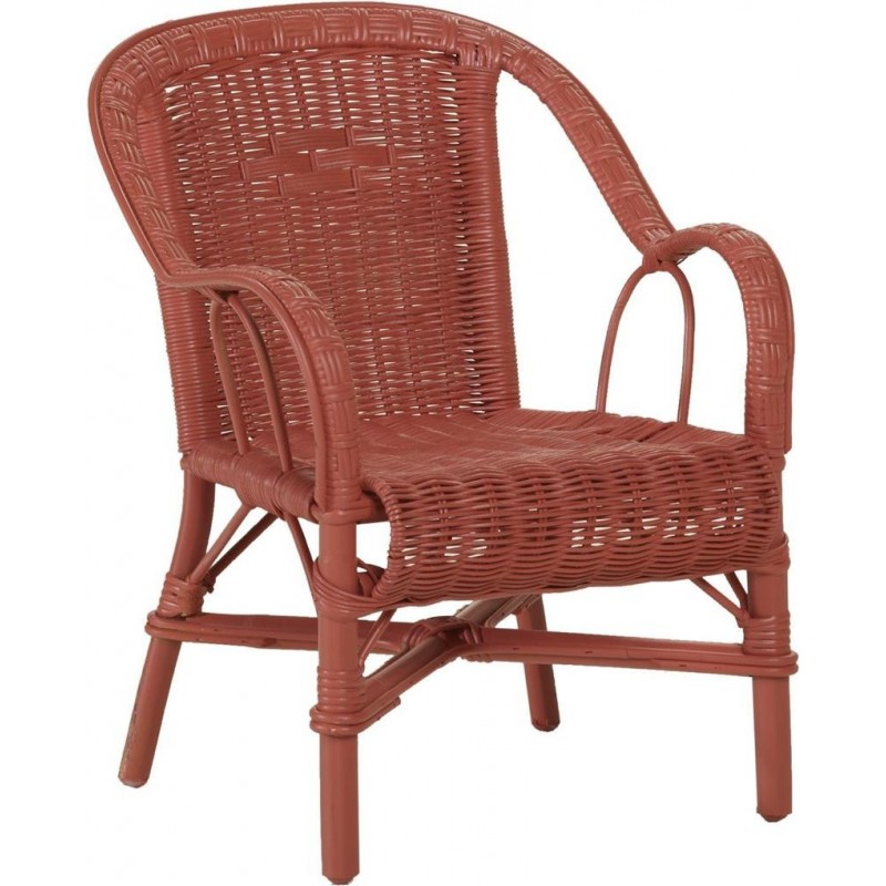 Fauteuil enfant Swan corail en moelle de rotin