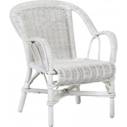 Fauteuil enfant Swan blanc en moelle de rotin