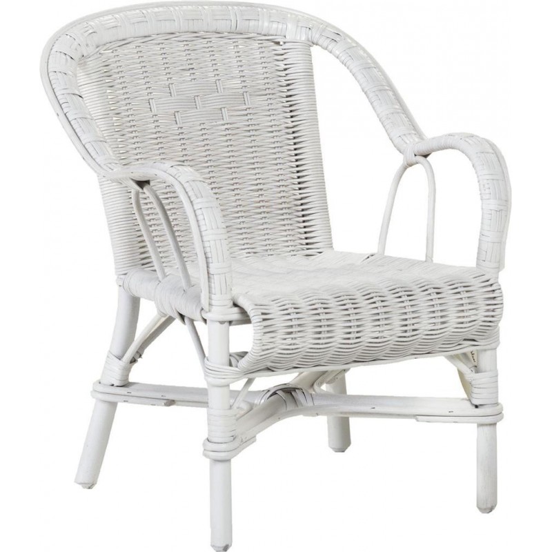 Fauteuil enfant Swan blanc en moelle de rotin