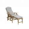 Chaise longue Grand Mère en éclisse naturel avec coussin